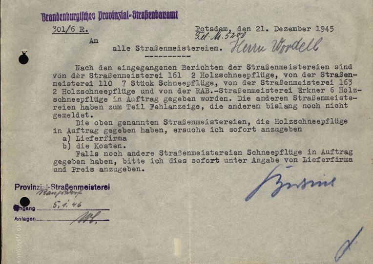 Holzschneepflug